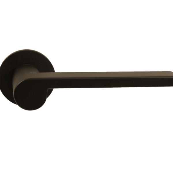 Maniglia Lev R6 Rosetta Tonda d.50x6h Bocchetta Foro Chiave S-NO- Smalto Nero Opaco | Ento